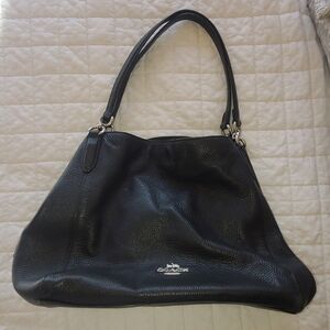 Coach Black Pebbled Leather Shoulder Bag